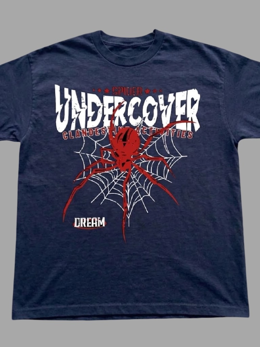 Gildan Navy Blue Tee with Red Spider Graphic